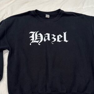 Hazel Black Crewneck women’s Sweatshirt
